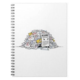 Job Hunt Noteboo - Funny Resume Rejection Cartoon  Notebook