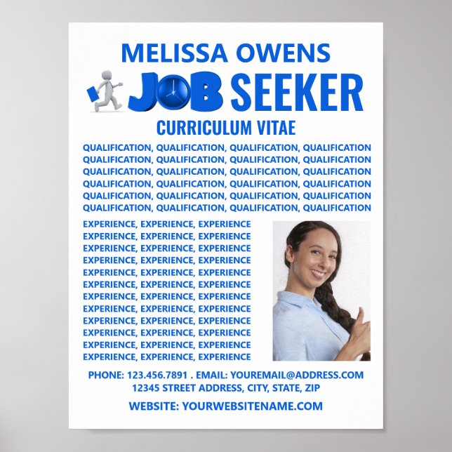 Job Seekers Logo, Curriculum Vitae Poster (Front)