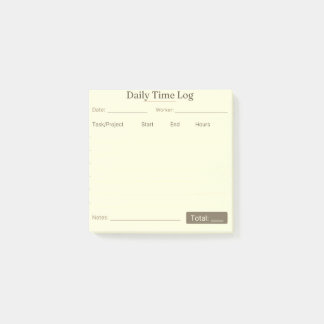 Job Time Log Notepad – Work Hours Tracker