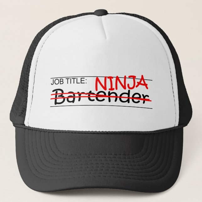 Job Title Ninja Bartender Trucker Hat (Front)
