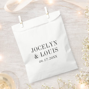 Jocelyn Black and White Modern Wedding Favour Bags