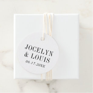 Jocelyn Black and White Modern Wedding Favour Tags