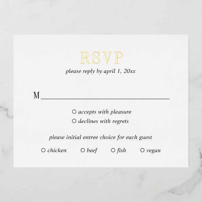 Jocelyn Modern Wedding RSVP Card (Front)