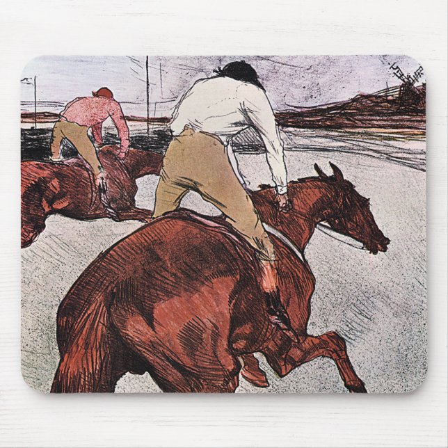 Jockey and Race Horse, Lautrec Mouse Pad (Front)