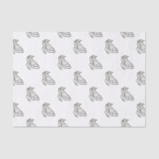 Jockey Riding Thoroughbred Horse Mono Line Tissue Paper