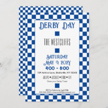 Jockey Silk Blocks Blue and White Derby