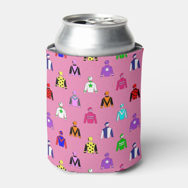 Jockey Silk Pink Horse Riding Can Cooler (Can Front)