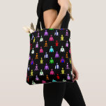 Jockey Silks Colourful Horse Riding Tote Bag<br><div class="desc">Colourful tote bag printed with jockey silks and caps. Rows of multi-coloured jockey outfits,  on a black background. You can change the colour of the background to whatever suits your taste. More jockey silk gifts available in our store.</div>