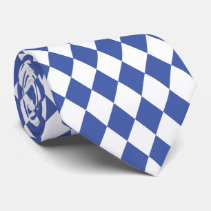 Jockey Silks Diamond Royal Blue and White Neck Tie