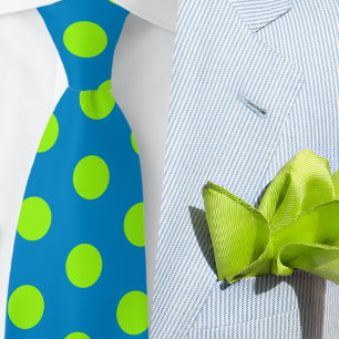 Jockey Silks Dots Green and Blue Derby Tie