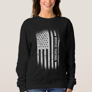 Jockey Us Flag Horse Racing Sweatshirt