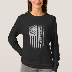 Jockey Us Flag Horse Racing T-Shirt