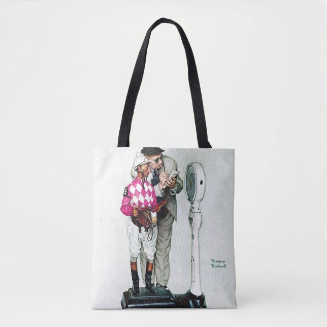 Jockey Weighing In by Norman Rockwell Tote Bag (Front)