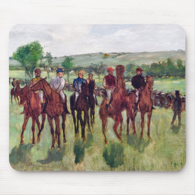 Jockeys and Race Horses, Edgar Degas Mouse Pad (Front)