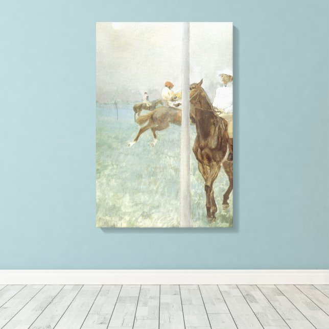 Jockeys Before the Race by Edgar Degas Canvas Print (Insitu(Wood Floor))