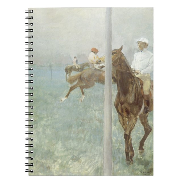 Jockeys Before the Race by Edgar Degas Spiral Notebook (Front)