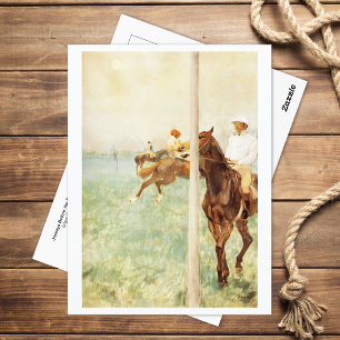 Jockeys Race Flagpole Edgar Degas Postcard