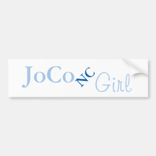 JoCo NC Girl on white Bumper Sticker