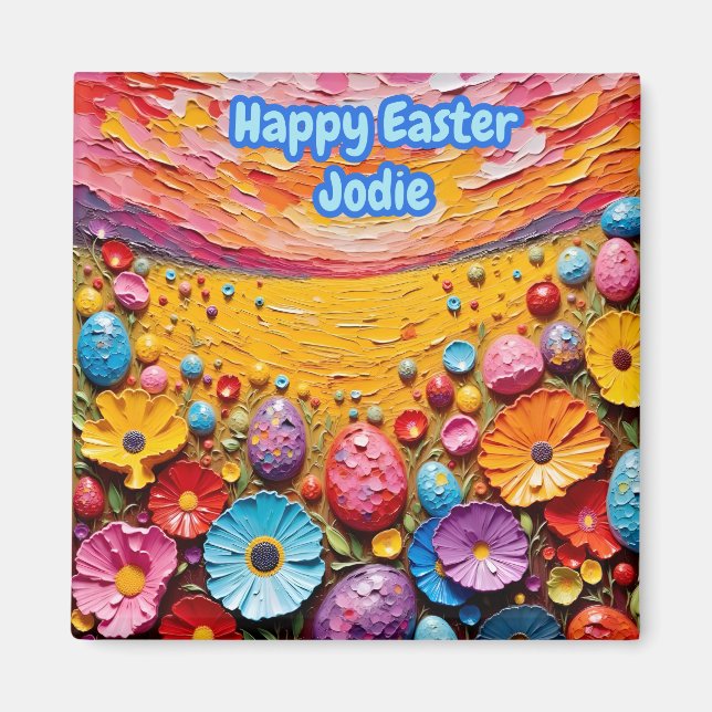 JODIE ~ Easter Eggs Flowers 3D ~  Magnet (Front)
