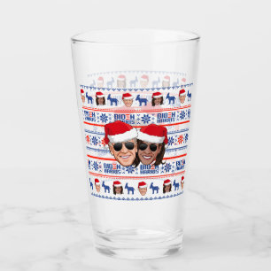 Joe and Kamala Aviator Christmas Glass