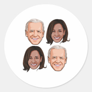 Joe and Kamala Pattern Classic Round Sticker