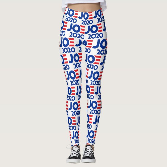 Joe Biden 2020 Customizable Background Yoga Leggings (Front)