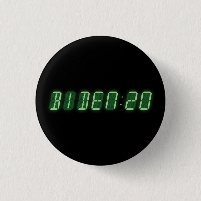 Joe Biden 2020 Digital Clock 3 Cm Round Badge (Front)