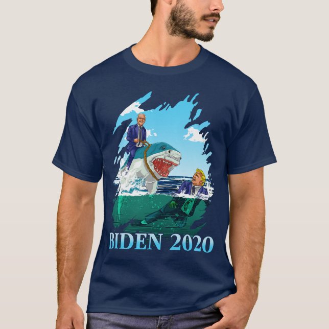 Joe Biden 2020 Election Trump Hates Sharks T-Shirt (Front)