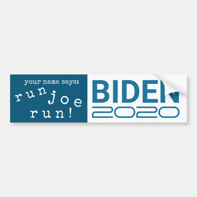 Joe Biden 2020 Run Joe Run Democrat Candidate Bumper Sticker (Front)