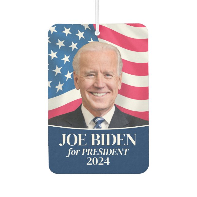 Joe Biden 2024 for President Photo and Flag Car Car Air Freshener (Front)