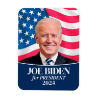 Joe Biden 2024 for President Photo and Flag fridge