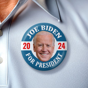 Joe Biden 2024 for President Photo Floating Head 6 Cm Round Badge