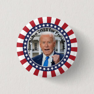 Joe Biden 2024 for President Photo White House  3 Cm Round Badge