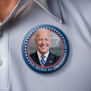 Joe Biden 2024 for President Photo White House 7.5 Cm Round Badge