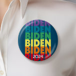 Joe Biden 2024 - retro gradient rainbow colours 6 Cm Round Badge<br><div class="desc">A fun design featuring Biden's name repeated in different colours. For advanced users,  you can go to the edit area and change all of the colours. He is running in the 2024 election in the Democrat Primary. Check our store for other candidates and campaigns.</div>