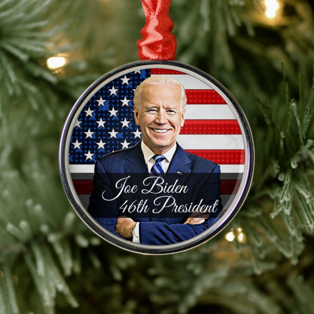 Joe Biden 46th President Keepsake Souvenir 2020 Metal Tree Decoration (Tree)