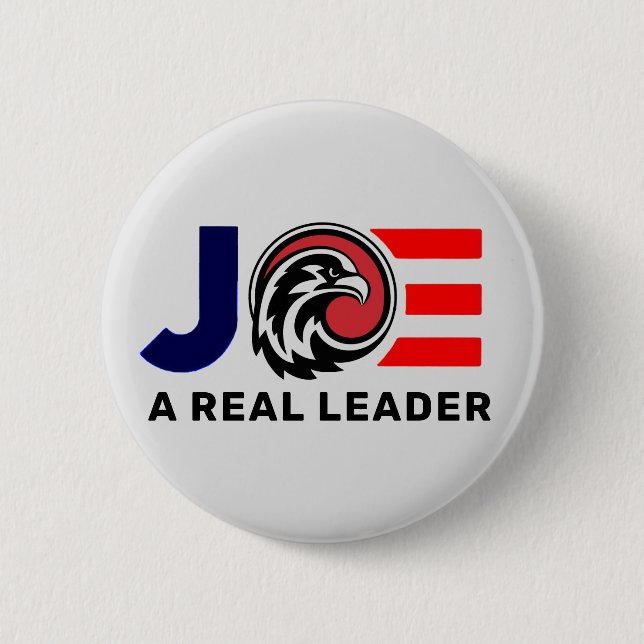 Joe Biden: A Real Leader 6 Cm Round Badge (Front)
