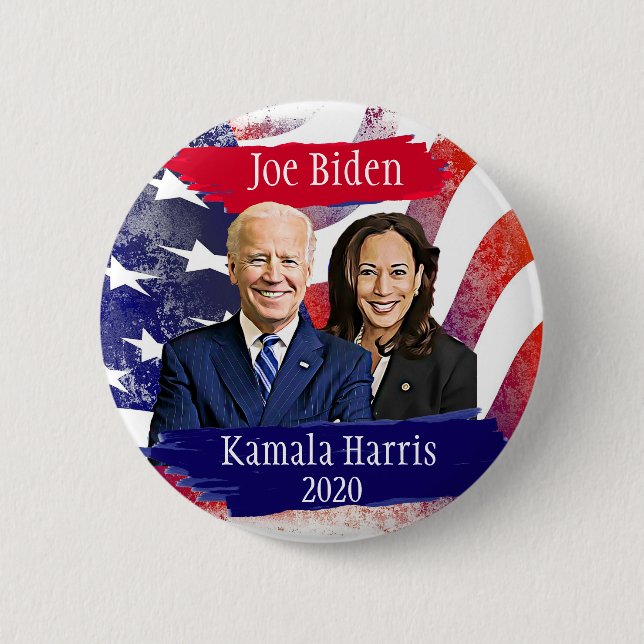 Joe Biden and Kamala Harris 2020 US Election 6 Cm Round Badge (Front)