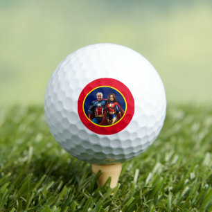 Joe Biden and Kamala Harris as  Superheros Golf Balls