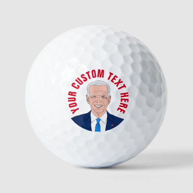 Joe Biden cartoon image personalised golf balls (Front)