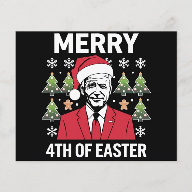 Joe Biden Christmas Santa Hat Merry 4th Of Easter  Flyer (Front)