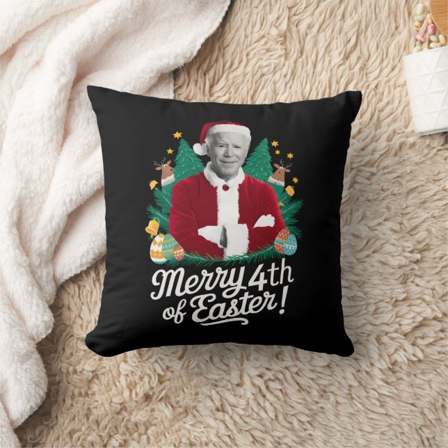 Joe Biden Christmas Santa Merry 4th Of Easter Xmas Cushion (Blanket)