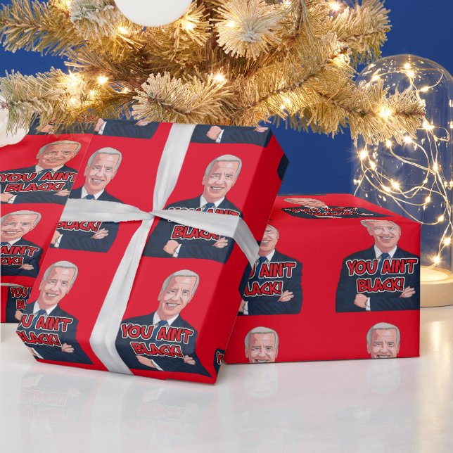JOE BIDEN Christmas wrapping paper AIN'T BLACK! (Holidays)