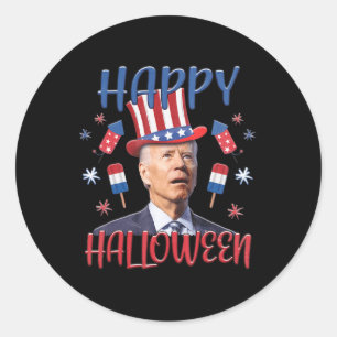 Joe Biden Confused Merry 4th Of Halloween Fourth O Classic Round Sticker