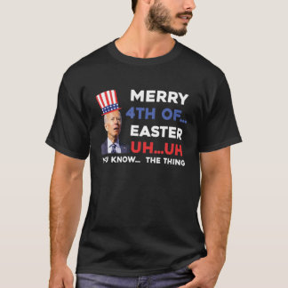 Joe Biden Confused Merry Happy Funny 4Th Of July T-Shirt