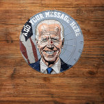 Joe Biden Dartboard<br><div class="desc">The board features a caricature cartoon image of Joe Biden. Add your funny text message and have fun during the USA elections.</div>