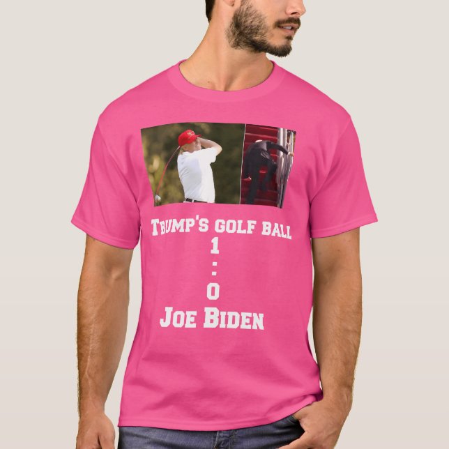 Joe Biden Falling Down Stairs Trump'S Golf Ball Vs T-Shirt (Front)