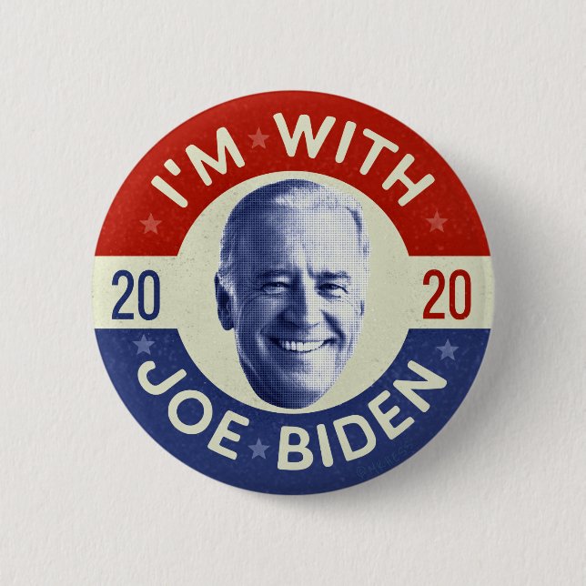 Joe Biden for President 2020 Democrat Photo Retro 6 Cm Round Badge (Front)