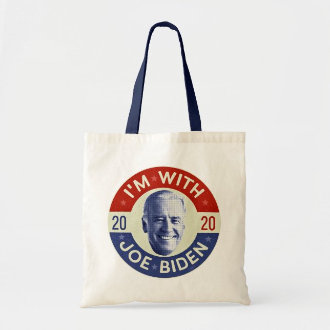 Joe Biden for President 2020 Democrat Photo Retro Tote Bag (Front)