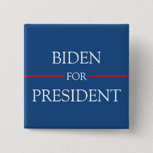 Joe Biden for President Red White and Blue 15 Cm Square Badge